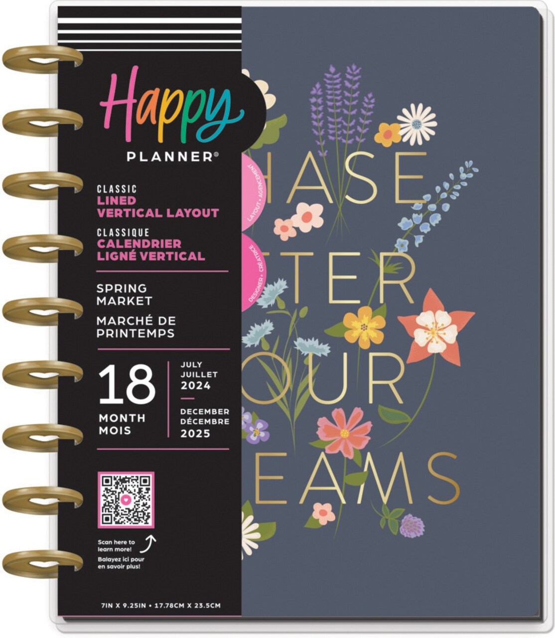 Happy Planner Classic 18-Month Planner-Spring Market; July '24 - Dec '25